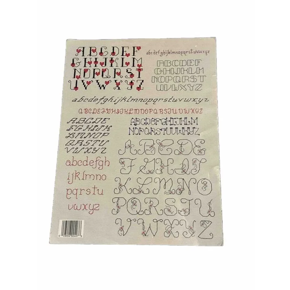 20 Backstitch Alphabets Leisure Arts Leaflet #407 Cross Stitch 1985 VTG Series 2